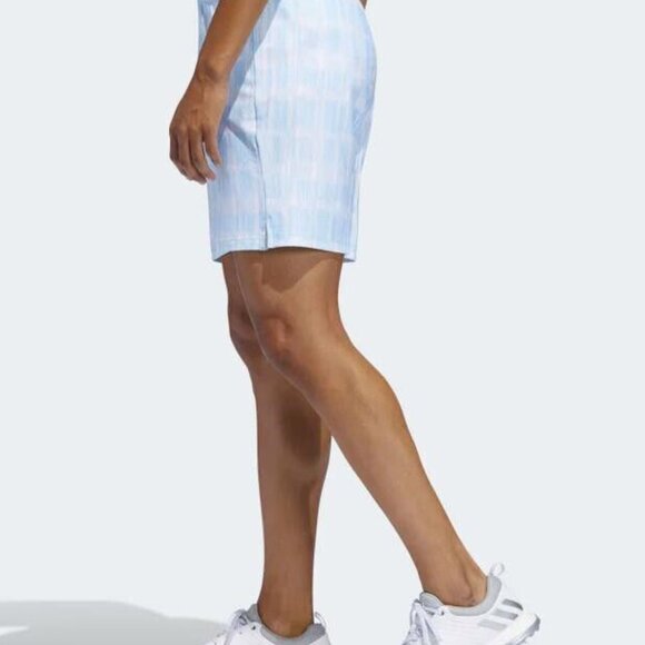 ADIDAS Women's Ultimate Club Printed Golf Shorts NWT White/Bright Cyan Size 2 - Picture 3 of 10